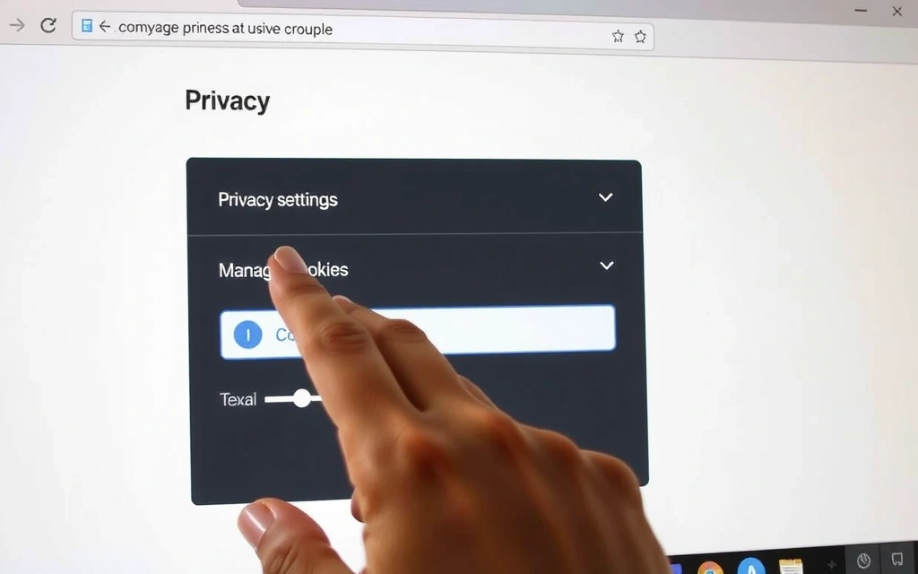 Immagine di un utente che gestisce le impostazioni della privacy sul computer