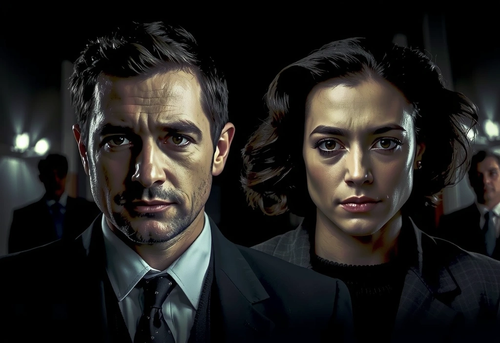 La locandina di un film drammatico con due attori in primo piano.