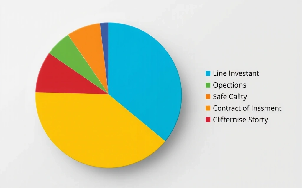 Grafico a torta con segmenti finanziari