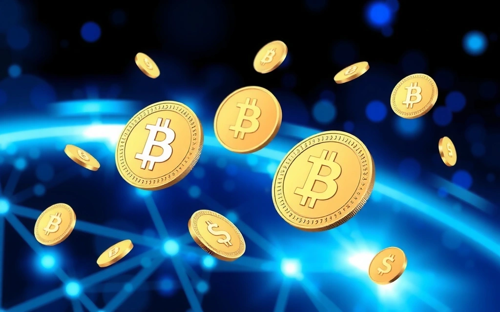 Monete digitali e simboli di valuta