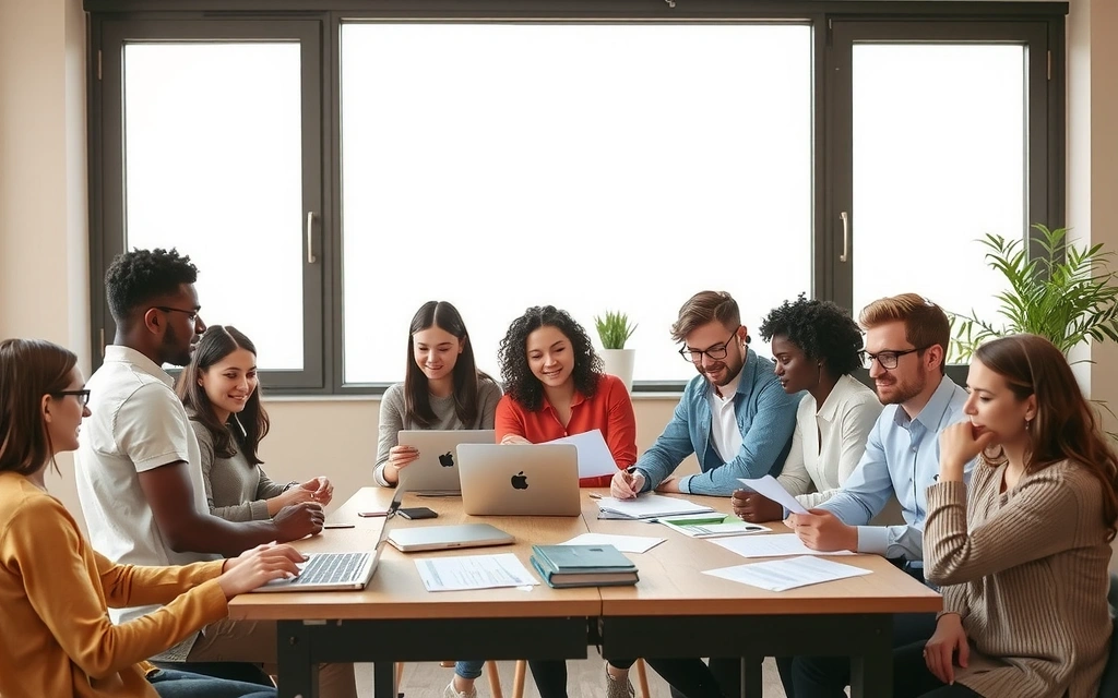 Persone che lavorano con laptop e documenti
