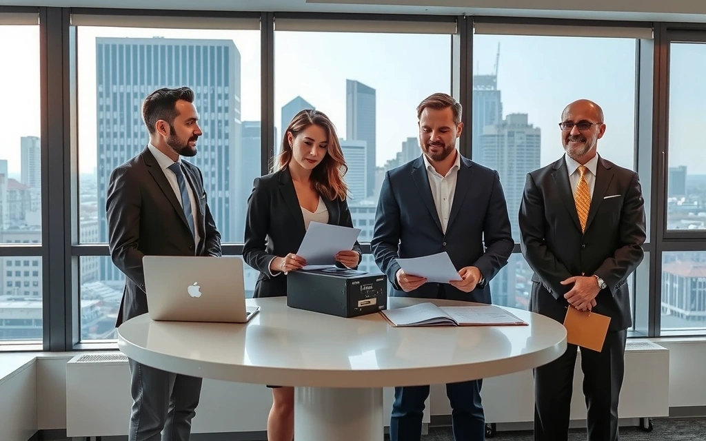 Uomini d'affari che discutono di finanza