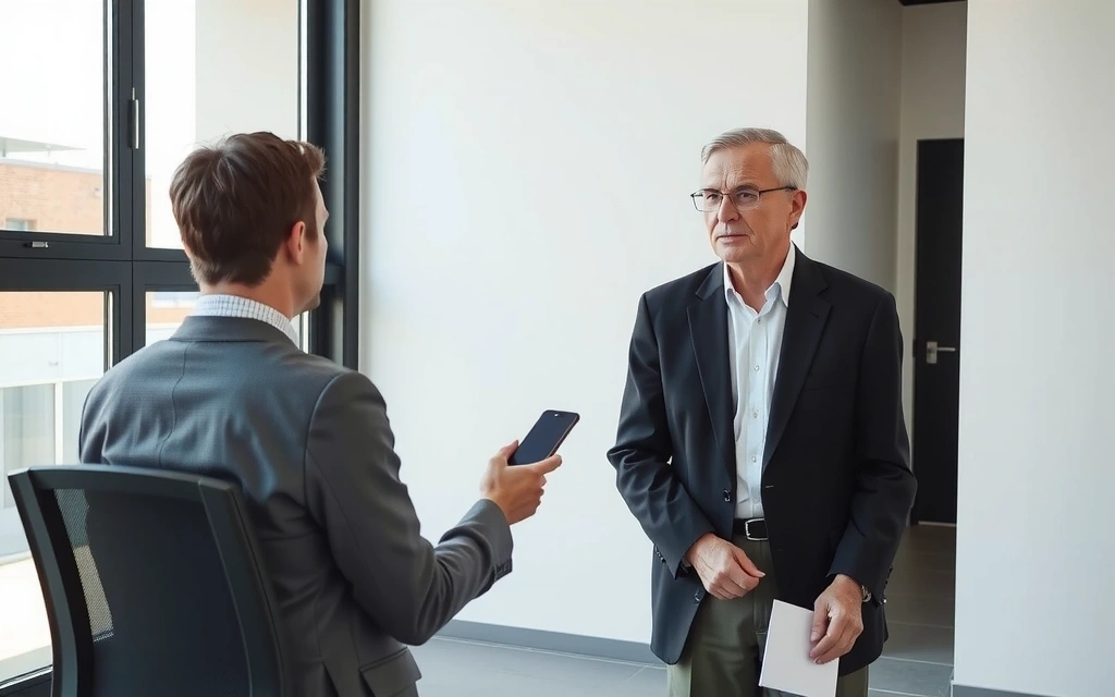Politico anziano e carismatico in un'intervista